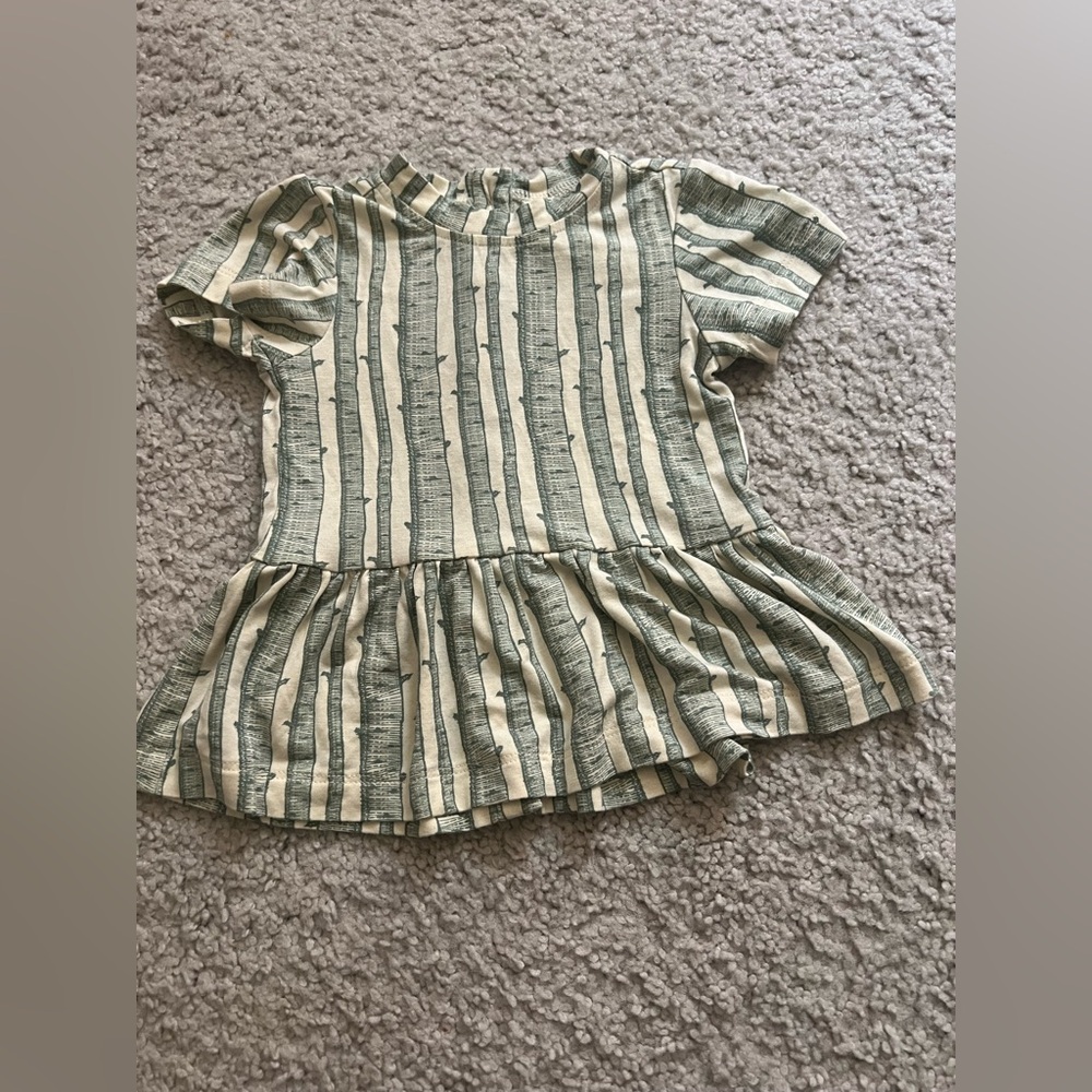 Kate Quinn Kids Pajama Set in Green and Cream Stripes - Picture 4 of 7
